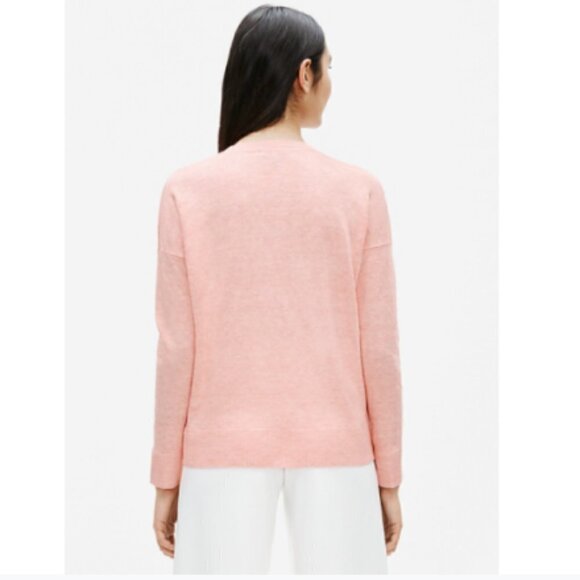 Eileen Fisher Sweaters - NEW Eileen Fisher 100% Organic Linen Melange V Neck Boxy Sweater in Peach Sz. L